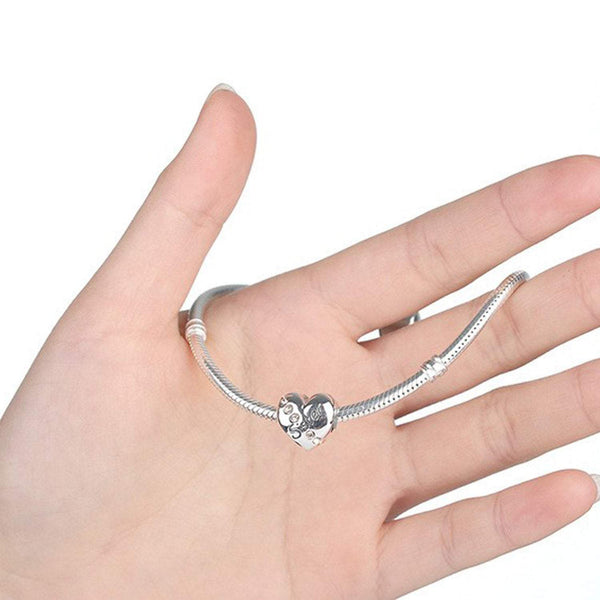 925 Sterling Silver SISTER DAUGHTER MOM Charm Bead for Bracelet Pendant