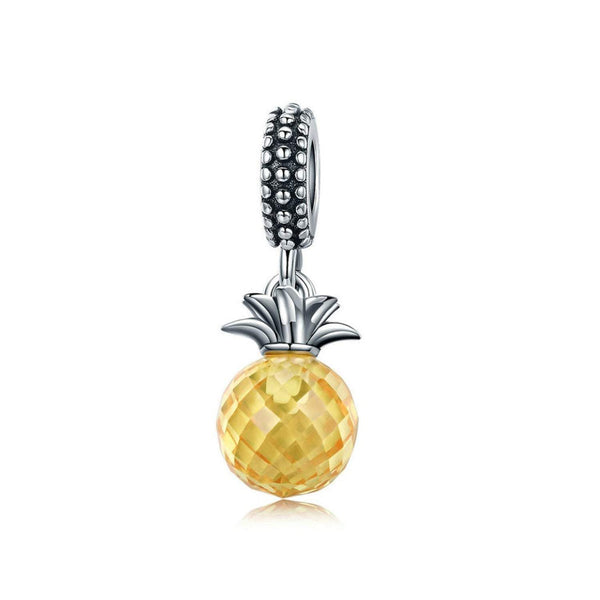 925 Sterling Silver Pineapple Charm Bead for Bracelet Pendant