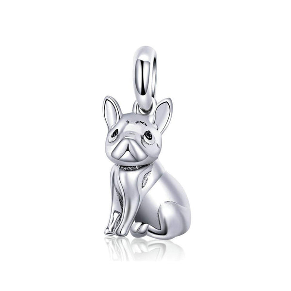 925 Sterling Silver Bulldog Charm Bead for Bracelet Pendant