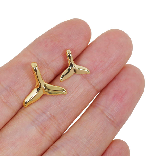1 Pcs Gold Plated Mermaid Tail Charm for Jewelry Making