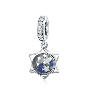 925 Sterling Silver Wishing Star Charm Bead for Bracelet Pendant