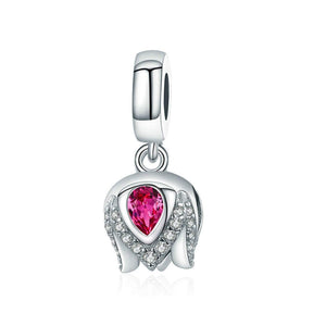 925 Sterling Silver Tulip Charm Bead for Bracelet Pendant