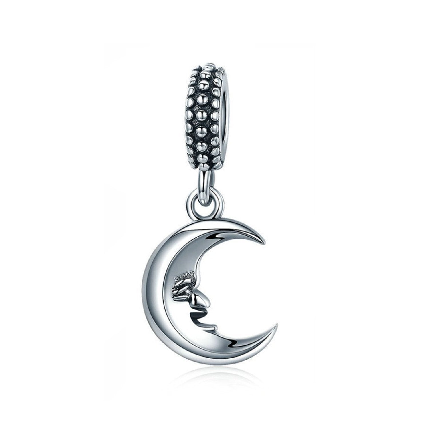 925 Sterling Silver Moon Charm Bead Fits Pandora Charm Bracelet Pendant