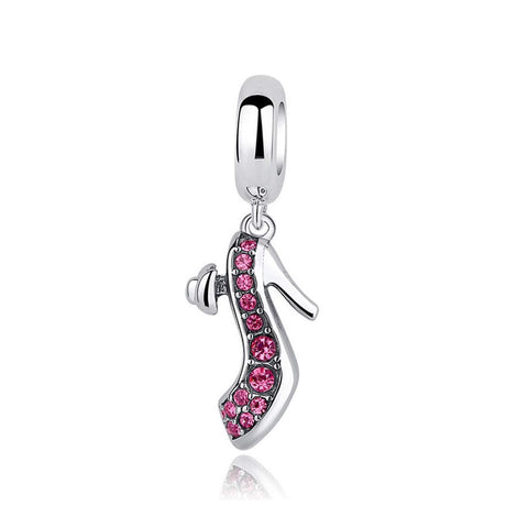 925 Sterling Silver Red High Heel Charm Bead Fits Pandora Charm Bracelet Pendant