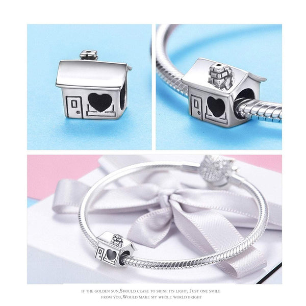 925 Sterling Silver House Charm Bead Fits Pandora Charm Bracelet Pendant