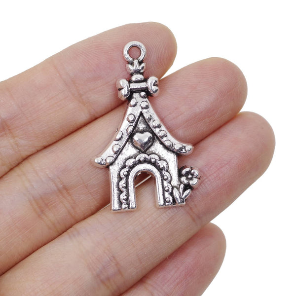 10 Sweet House Charms Antique Silver Tone Pendant