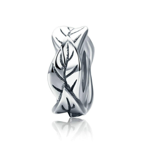 925 Sterling Silver Leaf Charm Bead for Bracelet Pendant