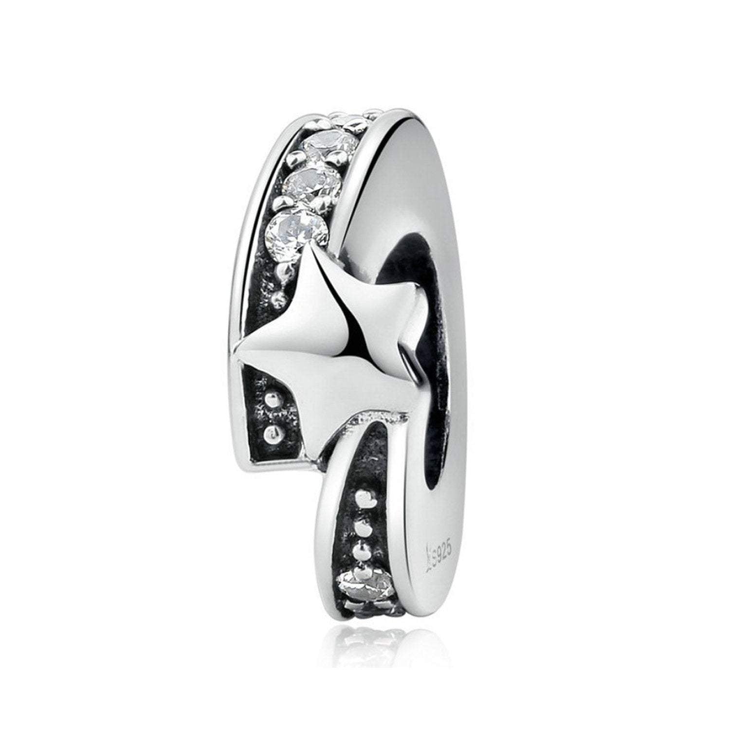 925 Sterling Silver Wishing Star Charm Bead for Bracelet Pendant