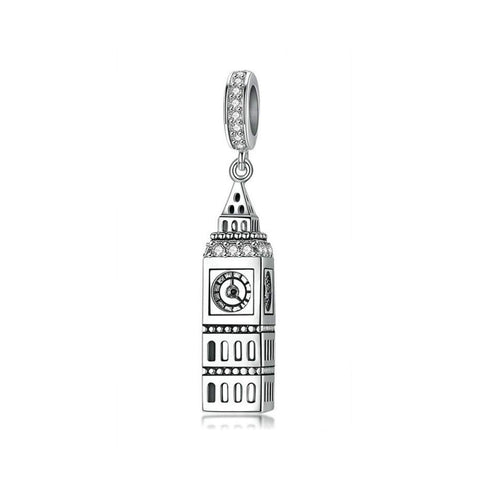 925 Sterling Silver London Big Ben Charm Bead Fits Pandora Charm Bracelet Pendant