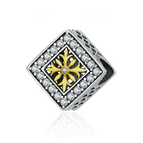 925 Sterling Silver Vintage Pattern Charm Bead Fits Pandora Charm Bracelet Pendant