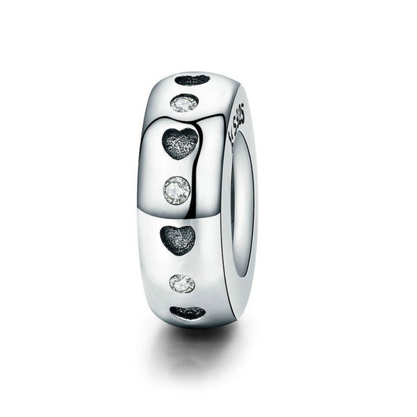 925 Sterling Silver Heart Charm Bead for Bracelet Pendant