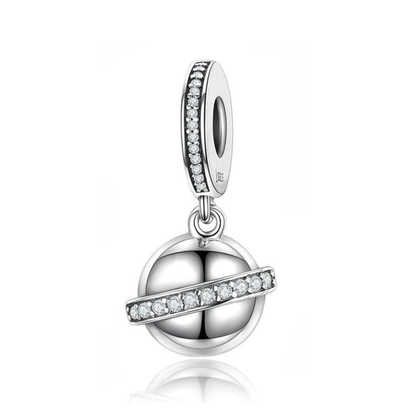 925 Sterling Silver Planet Charm Bead Fits Pandora Charm Bracelet Pendant