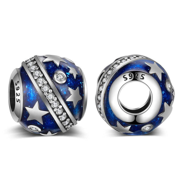 925 Sterling Silver Star Charm Bead Fits Pandora Charm Bracelet Pendant