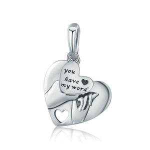 925 Sterling Silver You Have My Word Charm Bead Fits Pandora Charm Bracelet Pendant