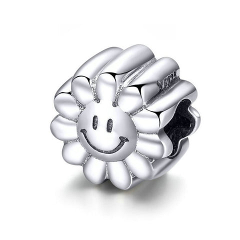 925 Sterling Silver Sun Flower Charm Bead Fits Pandora Charm Bracelet Pendant