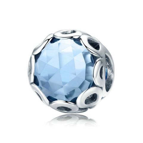 925 Sterling Silver Light Blue Charm Bead for Bracelet Pendant