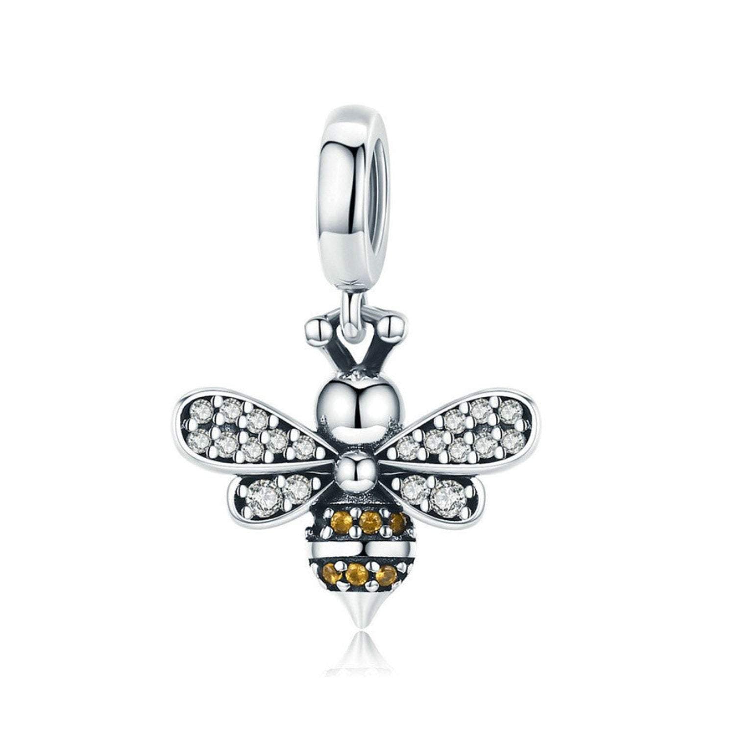 925 Sterling Silver Bee Charm Bead for Bracelet Pendant