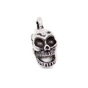 10 Skull Charms Antique Silver Tone Pendant