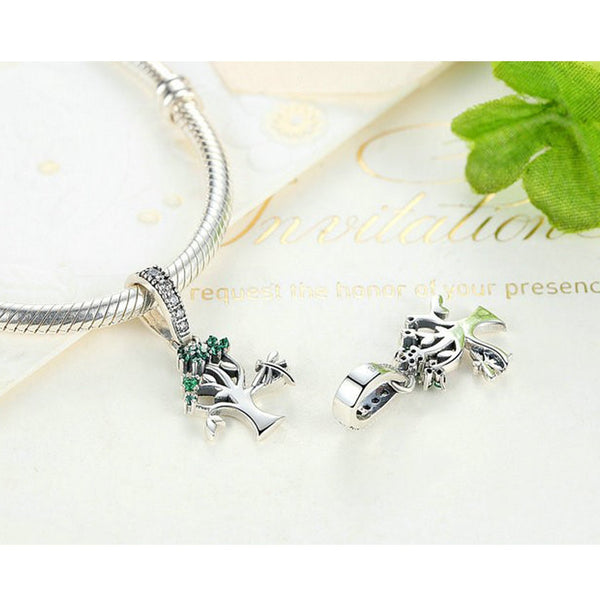 925 Sterling Silver Tree Charm Bead for Bracelet Pendant