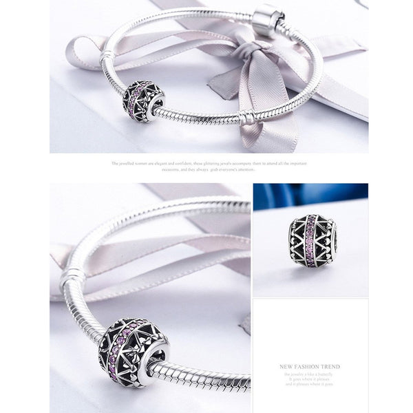 925 Sterling Silver Heart Charm Bead for Bracelet Pendant