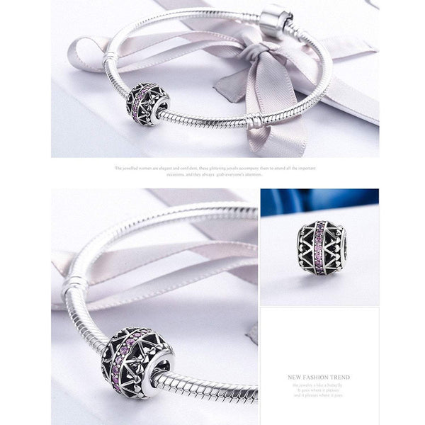 925 Sterling Silver Heart Charm Bead for Bracelet Pendant