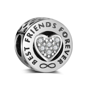 925 Sterling Silver Best Friend Forever Charm Bead for Bracelet Pendant