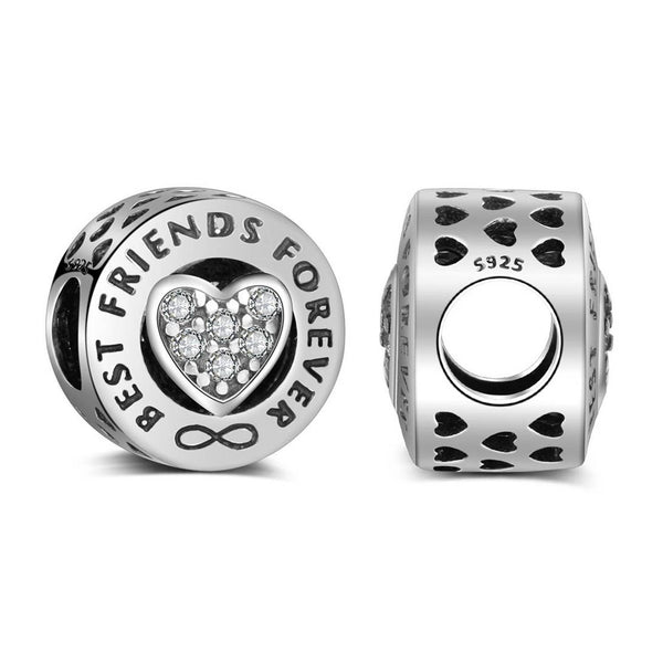 925 Sterling Silver Best Friend Forever Charm Bead for Bracelet Pendant