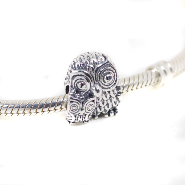 925 Sterling Silver Owl Charm Bead Fits Pandora Charm Bracelet Pendant