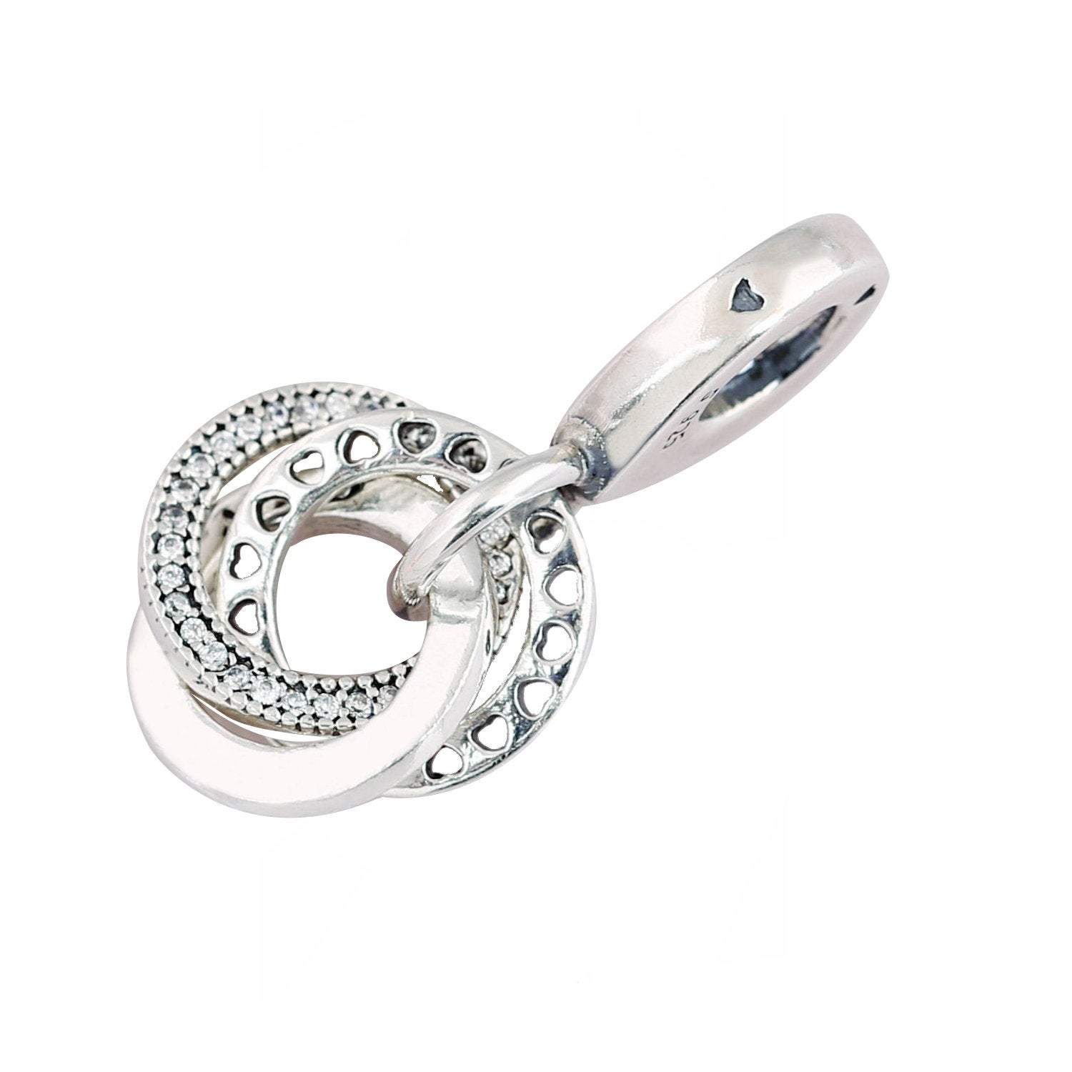 Three Circle Pandora Clip 925 Sterling Sliver Spacer Bead Fits Pandora Bracelet