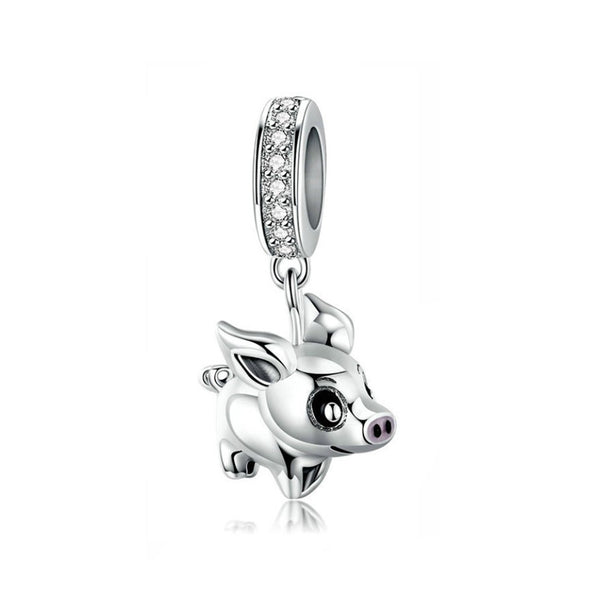 925 Sterling Silver Pig Charm Bead Fits Pandora Charm Bracelet Pendant