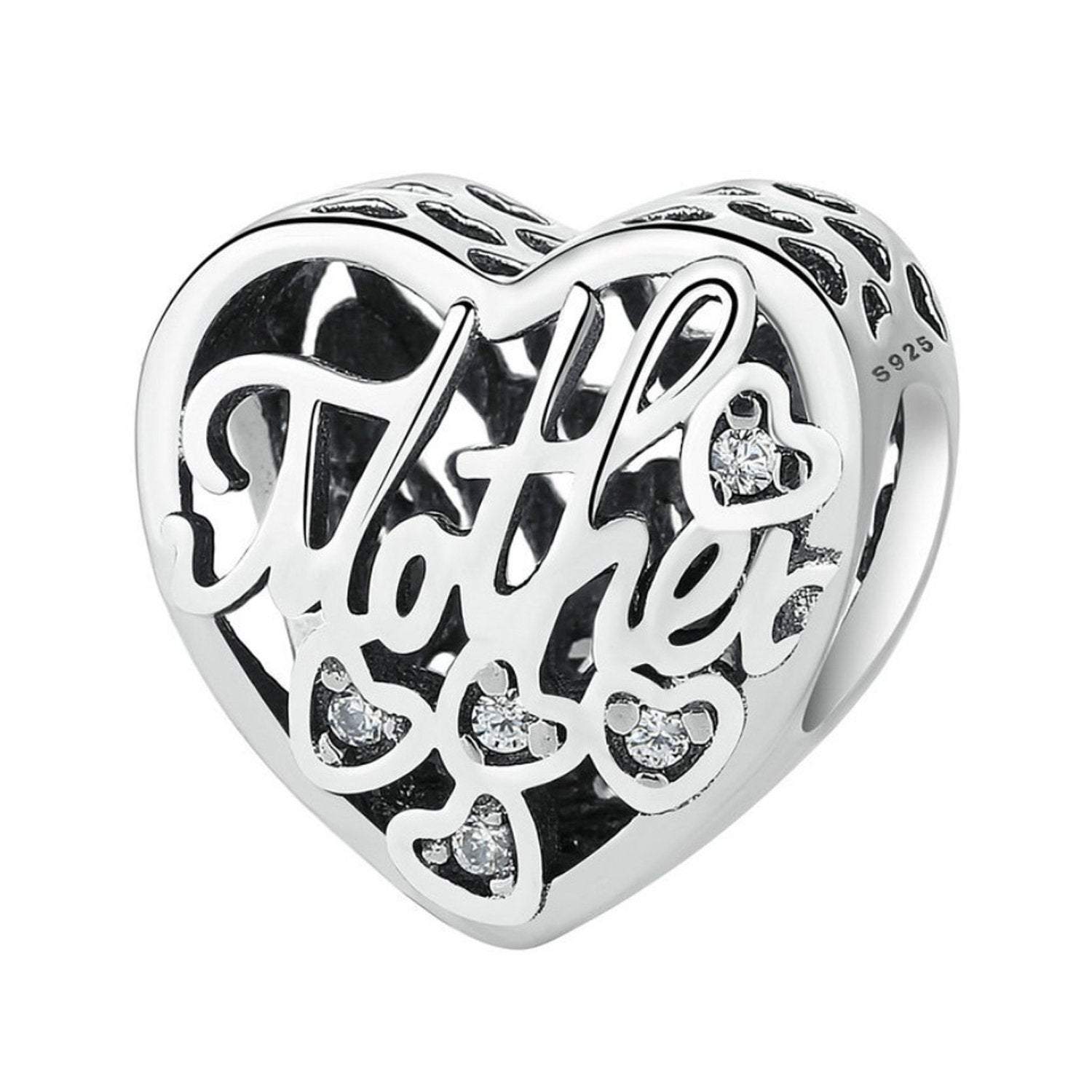 925 Sterling Silver Mother Charm Bead for Charm Bracelet Pendant