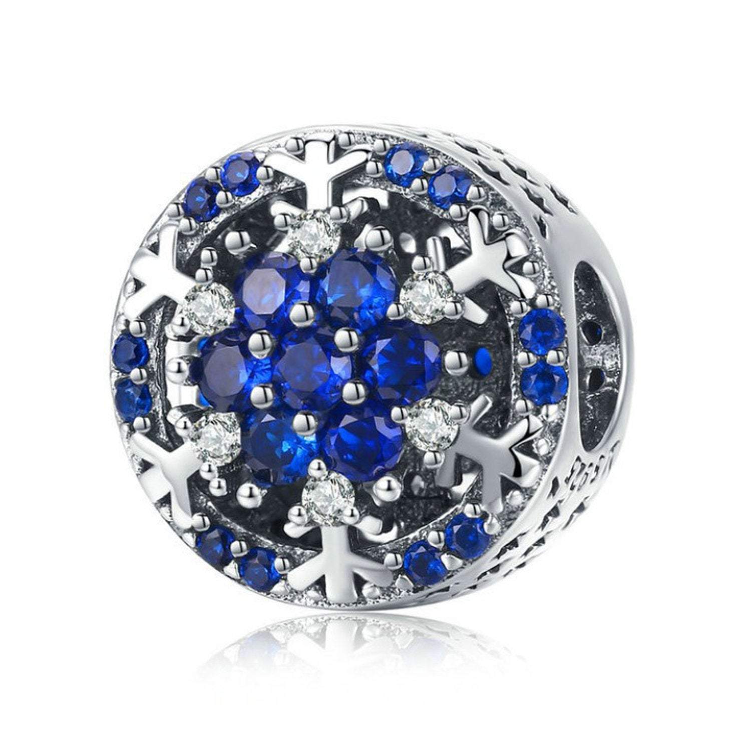 925 Sterling Silver Snowflake Charm Bead for Charm Bracelet Pendant