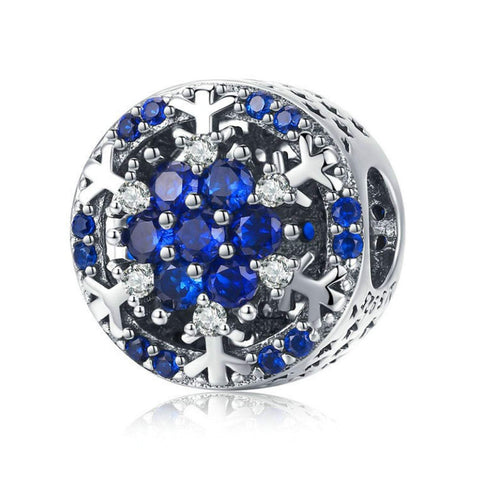 925 Sterling Silver Snowflake Charm Bead for Charm Bracelet Pendant