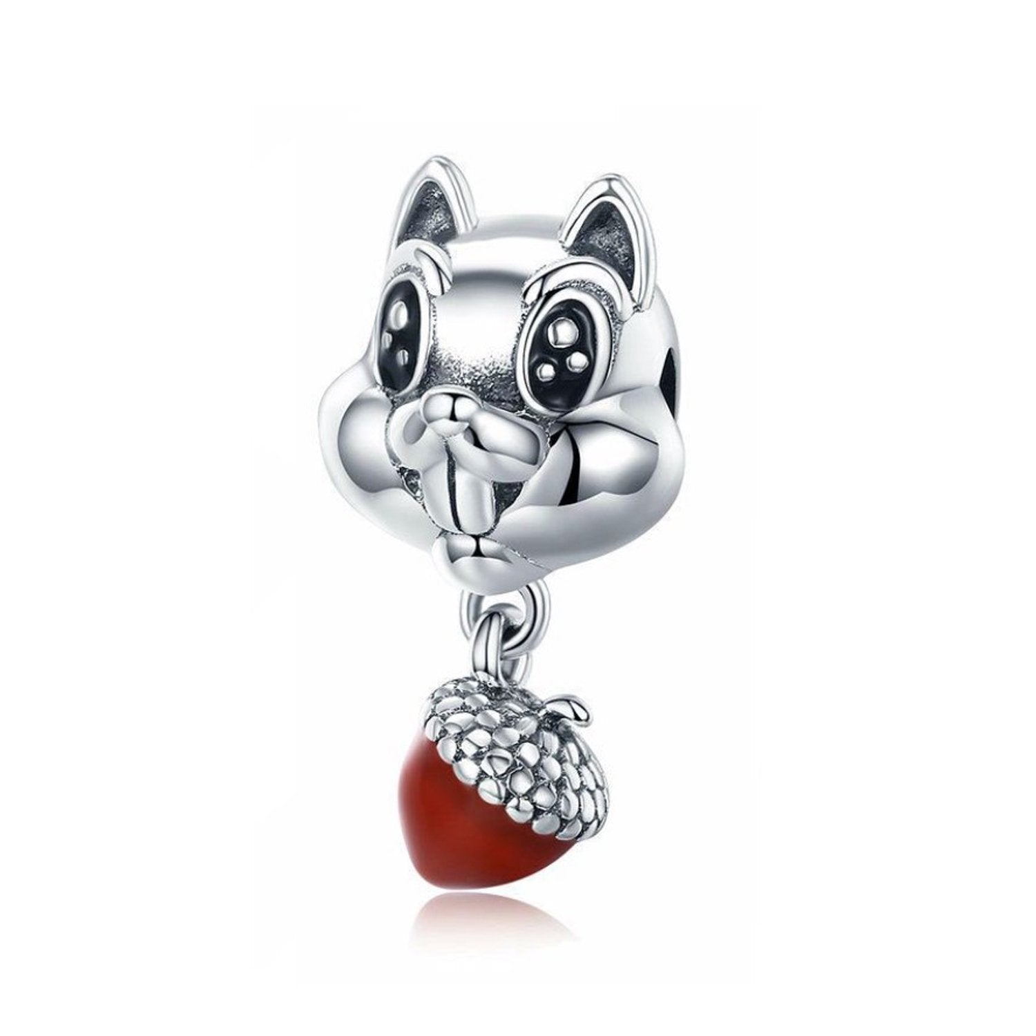 925 Sterling Silver Squirrel Charm Bead for Charm Bracelet Pendant