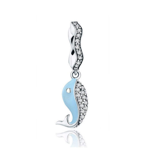 925 Sterling Silver Dolphin Charm Bead for Charm Bracelet Pendant