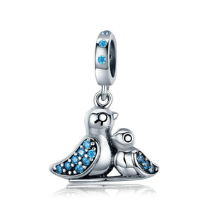 925 Sterling Silver Bird Charm Bead for Charm Bracelet Pendant