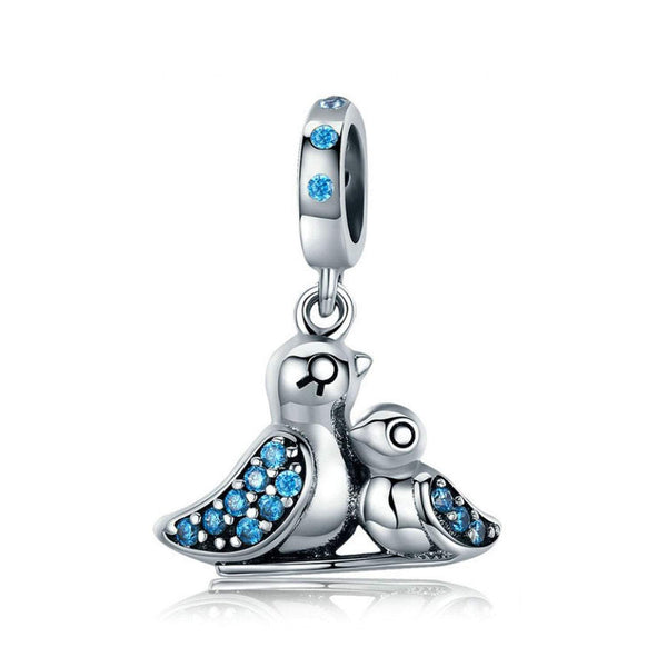 925 Sterling Silver Bird Charm Bead for Charm Bracelet Pendant