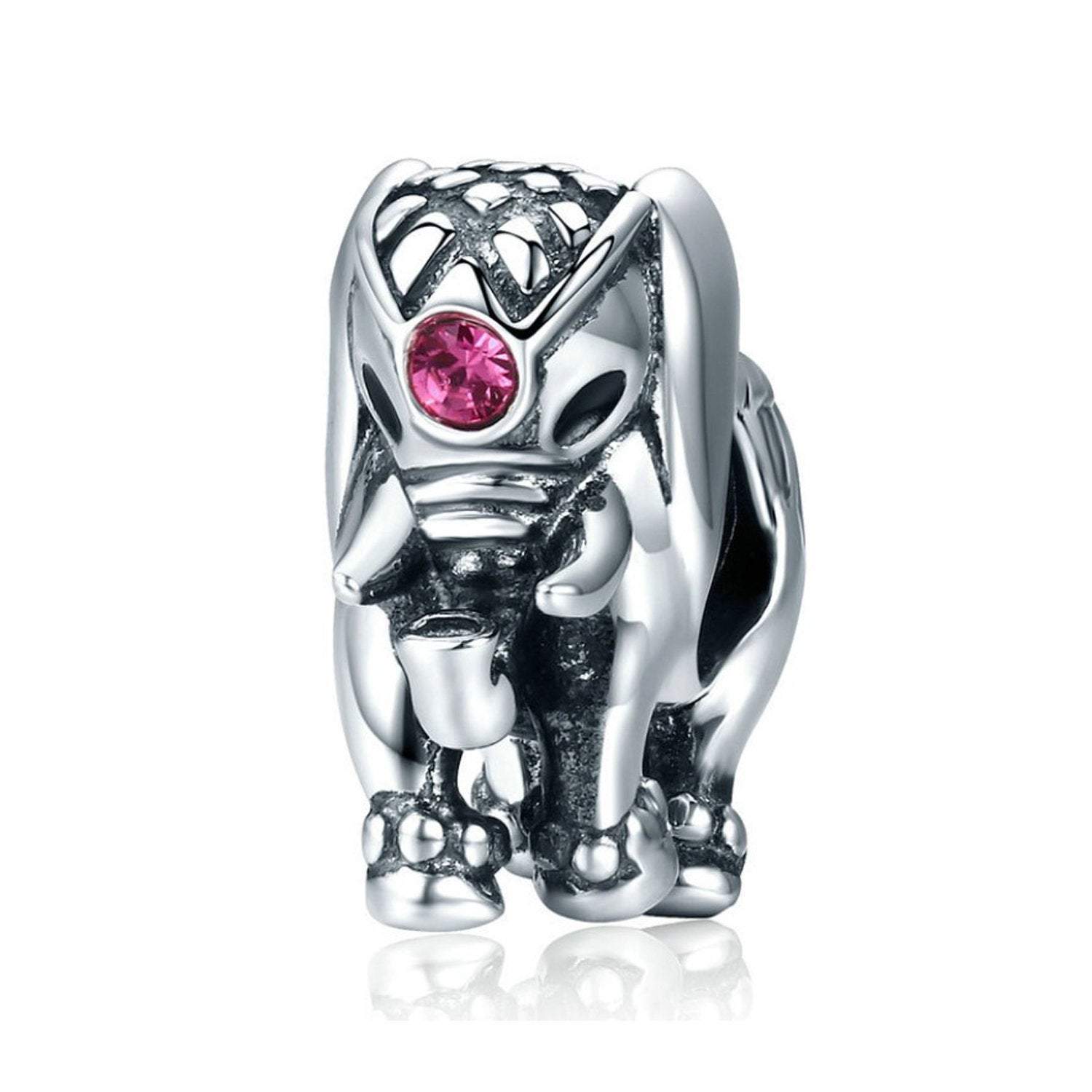 925 Sterling Silver Elephant Charm Bead for Charm Bracelet Pendant