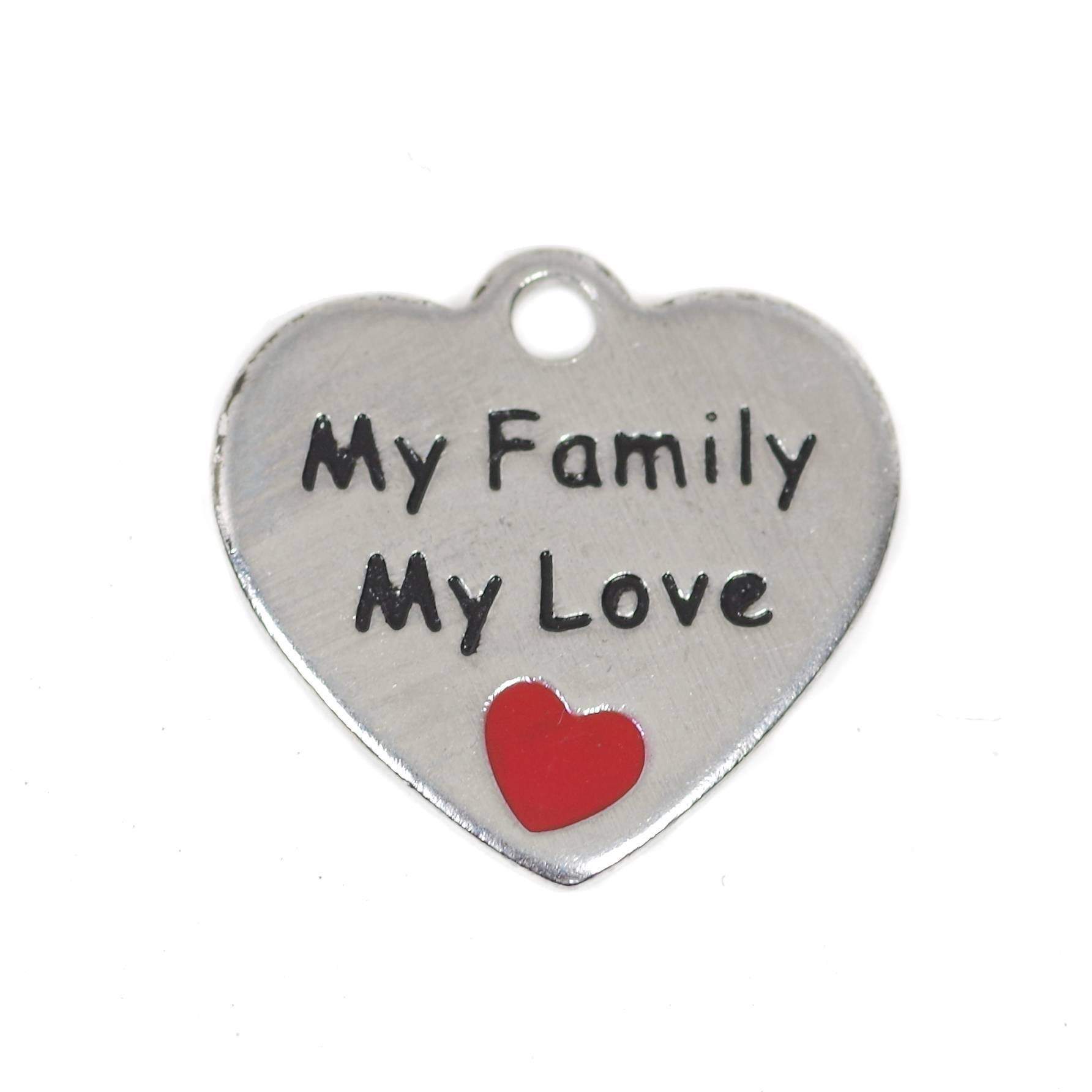 2 Pcs Stainless Steel Charm - My Family My Love