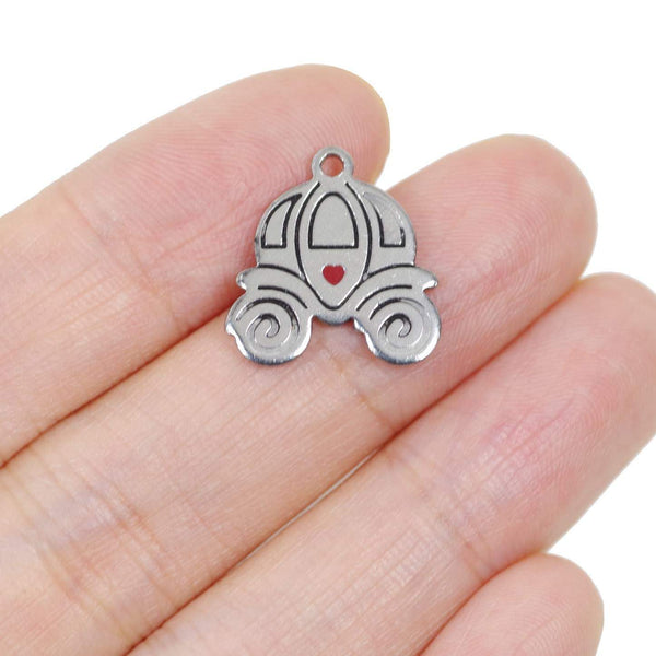 2 Pcs Pumpkin Car Stainless Steel Charm