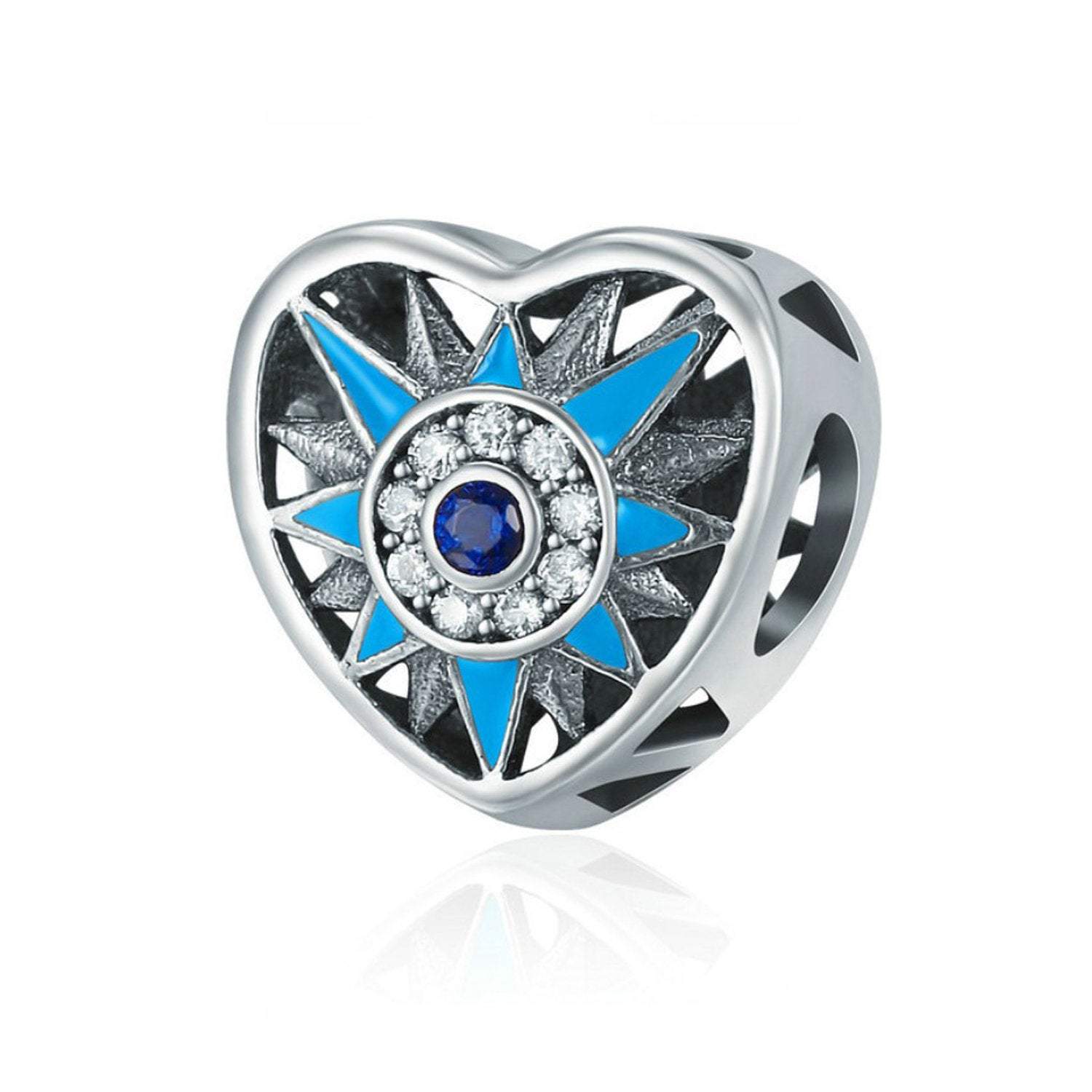 925 Sterling Silver Blue Evil Eye Charm Bead Fits Pandora Charm Bracelet Pendant