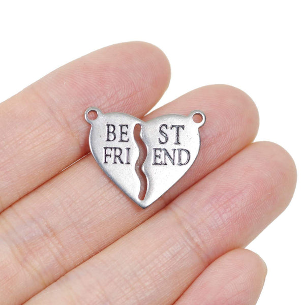 2 Pcs Stainless Steel Charm - Best Friend