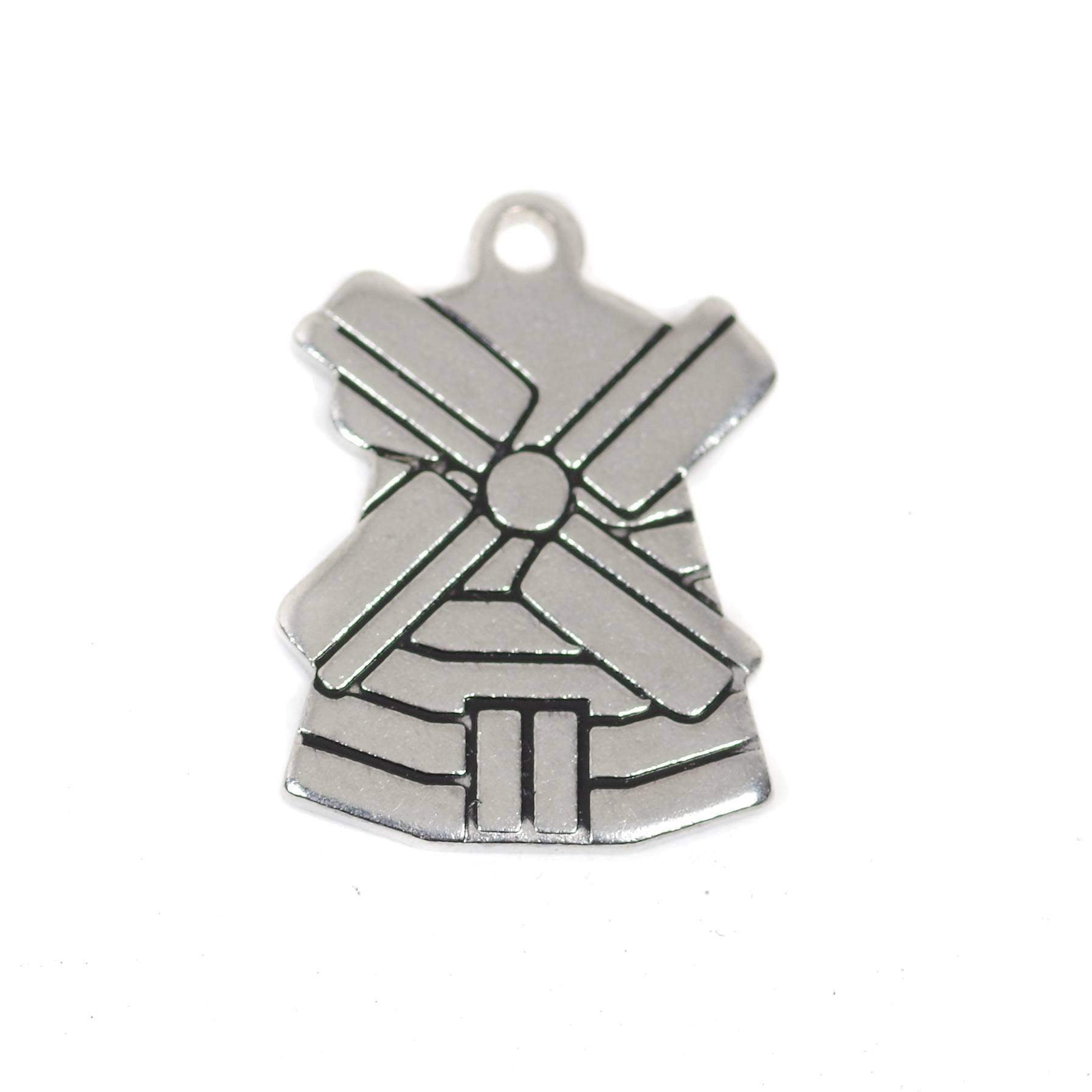 2 pcs Windmill Stainless Steel Charm