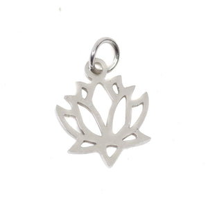 2 pcs Tiny Lotus Stainless Steel Charm