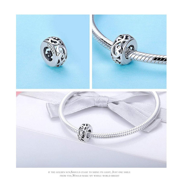 925 Sterling Silver Plant Charm Bead for Bracelet Pendant