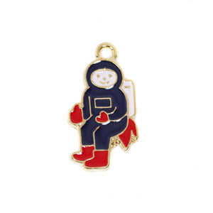 4 Pcs Spaceman Enamel Charm Craft Supplies