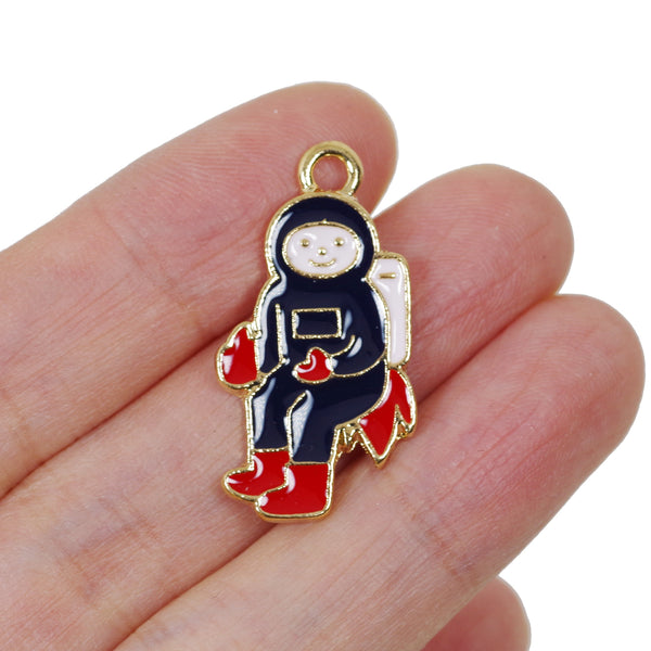 4 Pcs Spaceman Enamel Charm Craft Supplies