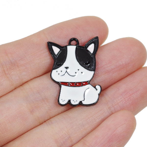 5 Pcs Dog Enamel Charm Craft Supplies