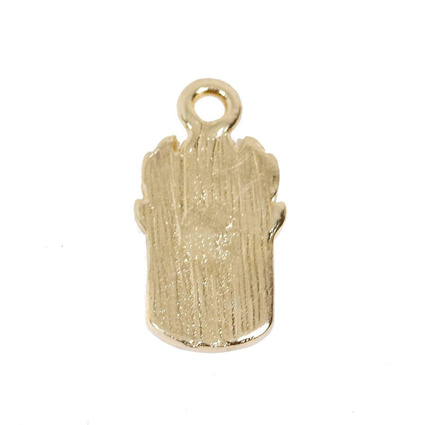 6 Pcs Plant Enamel Charm Gold Plated Pendant