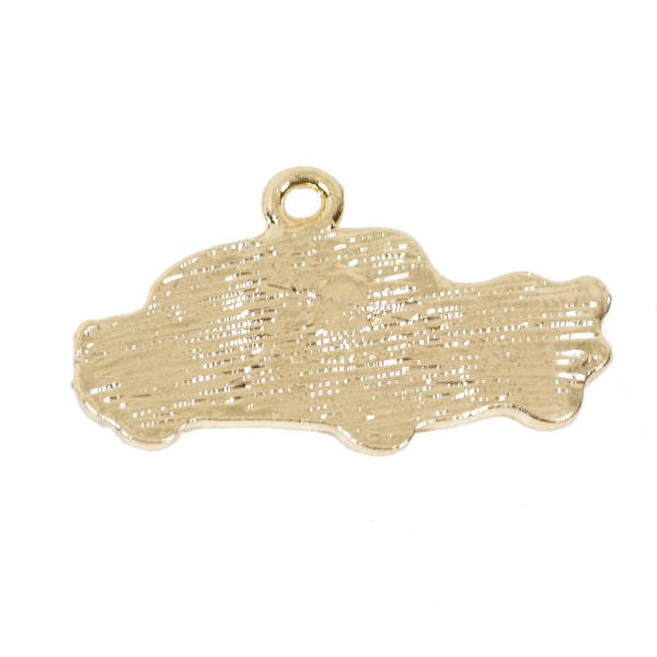 5 Pcs Car Enamel Charm Gold Plated Pendant